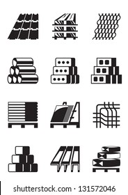 Building And Construction Materials - Vector Illustration