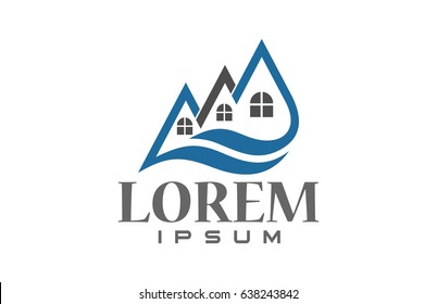 building construction in the mountain logo