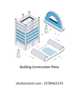 Building Construction Plane isometric stock illustration. EPS File stock illustration