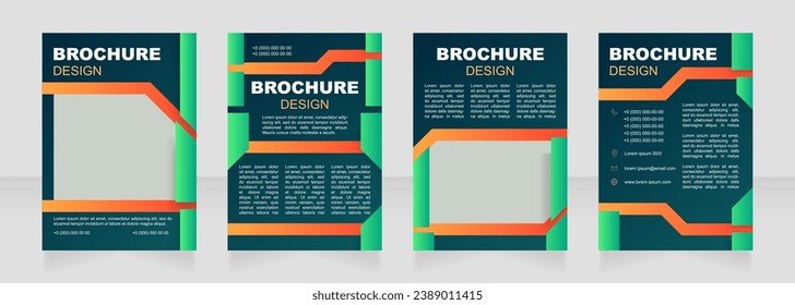 Building construction processes blank brochure design. Template set with copy space for text. Premade corporate reports collection. Editable 4 paper pages. Arial Black, Regular fonts used