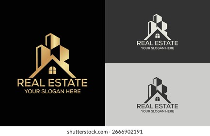 Diseño de logo inmobiliario de construcción y construcción