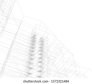 building construction site, 3d  illustration