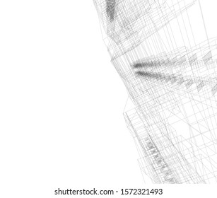 building construction site, 3d  illustration