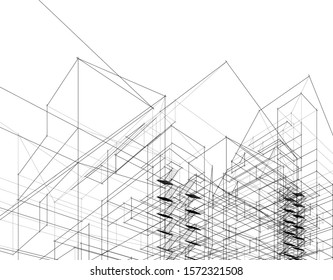 building construction site, 3d  illustration