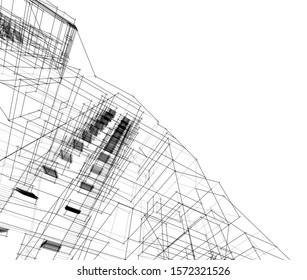 building construction site, 3d  illustration