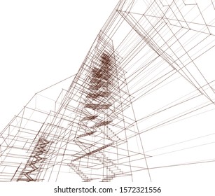 building construction site, 3d  illustration