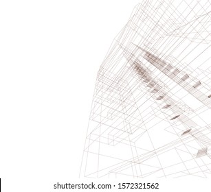 building construction site, 3d  illustration