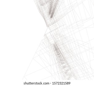 building construction site, 3d  illustration