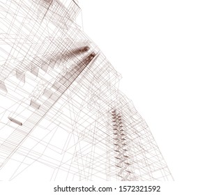 building construction site, 3d  illustration