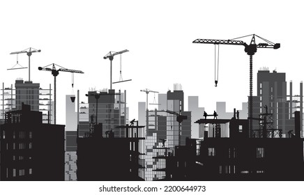 Building Construction Site Engineer Workersvector Illustration Stock ...