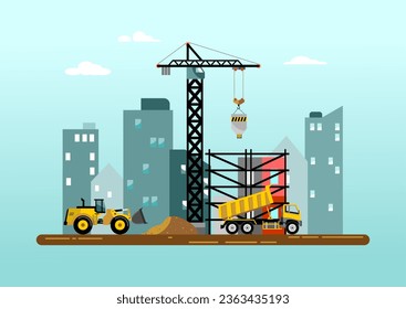 Construcción de edificios con equipo pesado
