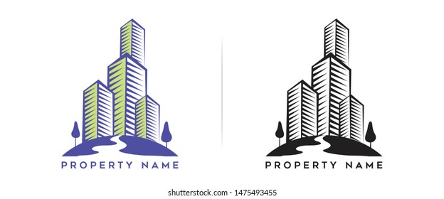 building construction site logo vector illustration
