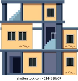Edificio de construcción sobre ilustración de fondo blanco