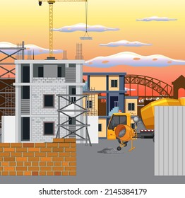 Ilustración del lugar de construcción
