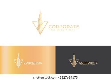 Building Construction Skyline City and Town Business Development Luxury Concept Logo