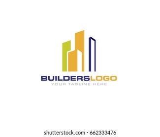 building construction structure skyscraper architecture silhouette logo icon template 