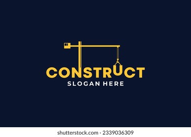 Diseño del logotipo de texto de construcción. Marca de palabra de la plantilla de logotipo de construcción.