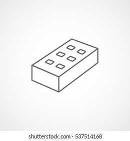 Building Construction Tool Brick Line Icon On White Background