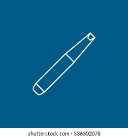 Building Construction Tool Chisel Line Icon On Blue Background