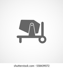 Building Construction Tool Concrete Mixer Flat Icon On White Background