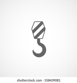 Building Construction Tool Crane Hook Flat Icon On White Background