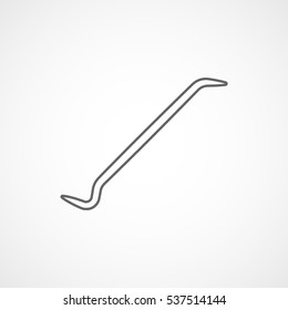 Building Construction Tool Crowbar Line Icon On White Background