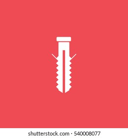 Building Construction Tool Dowel Flat Icon On Red Background