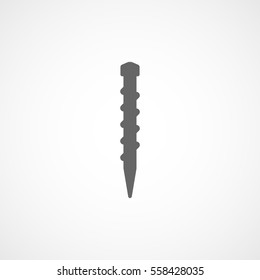 Building Construction Tool Drill Auger Flat Icon On White Background