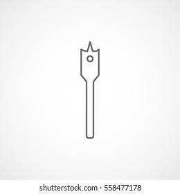 Building Construction Tool Drill Auger Line Icon On White Background