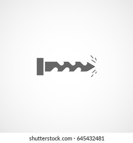 Building Construction Tool Drill Auger Flat Icon On White Background
