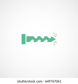 Building Construction Tool Drill Auger Green Flat Icon On White Background
