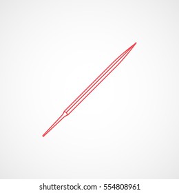 Building Construction Tool File Red Line Icon On White Background