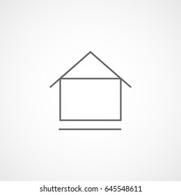 Building Construction Tool House Frame Line Icon On White Background