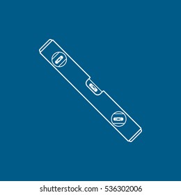 Building Construction Tool Level Line Icon On Blue Background