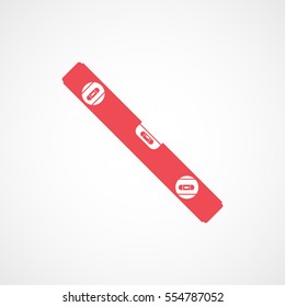 Building Construction Tool Level Red Flat Icon On White Background
