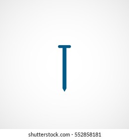 Building Construction Tool Nail Blue Flat Icon On White Background