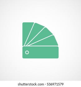 Building Construction Tool Paint Sample Green Flat Icon On White Background