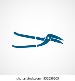 Building Construction Tool Pliers Blue Flat Icon On White Background