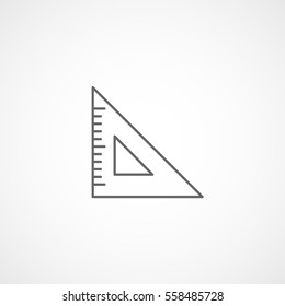 Building Construction Tool Ruler Line Icon On White Background