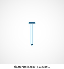 Building Construction Tool Screw Blue Line Icon On White Background