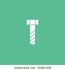 Building Construction Tool Screw Flat Icon On Green Background