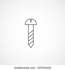 Building Construction Tool Screw Line Icon On White Background