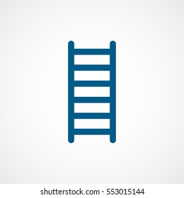 Building Construction Tool Stairs Blue Flat Icon On White Background