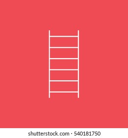 Building Construction Tool Stairs Line Icon On Red Background