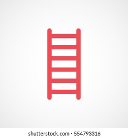Building Construction Tool Stairs Red Flat Icon On White Background