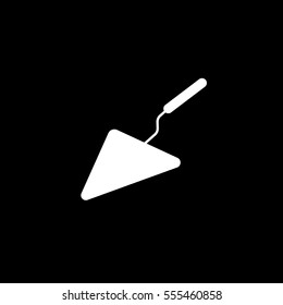 Building Construction Tool Trowel Flat Icon On Black Background