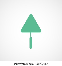 Building Construction Tool Trowel Green Flat Icon On White Background