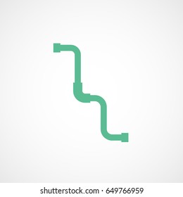 Building Construction Tool Water Pipe Green Flat Icon On White Background