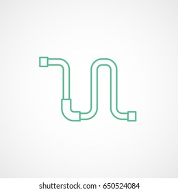 Building Construction Tool Water Pipe Green Line Icon On White Background