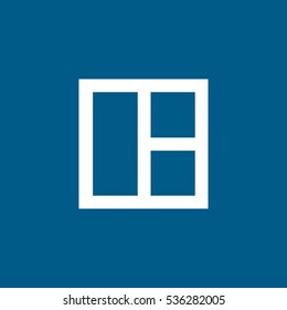 Building Construction Tool Window Frame Flat Icon On Blue Background